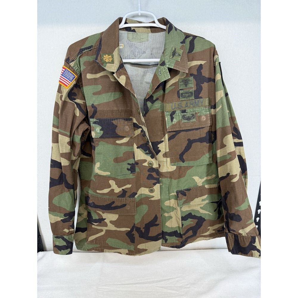 Vintage US Army M81 Woodland Camo BDU Coat Size Medium Short